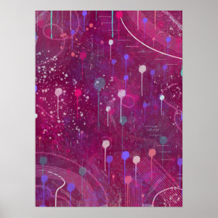 Cosmic Berry Picking: Abstract Art Poster