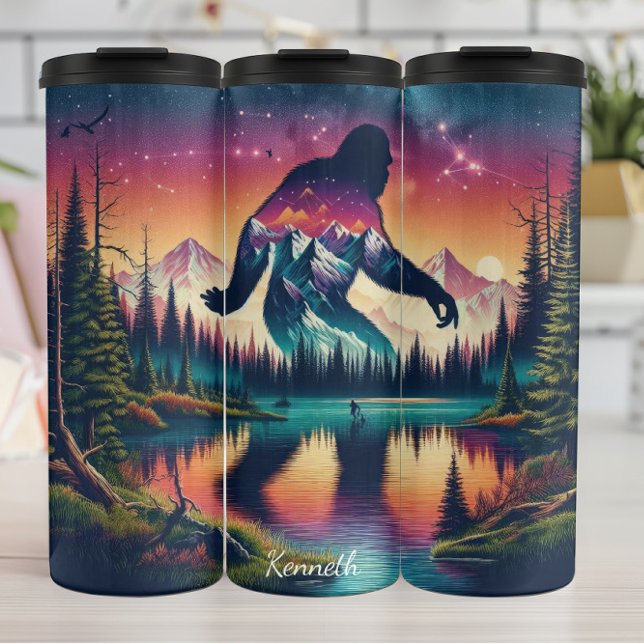 Cosmic Bigfoot: Mountain Lake Mystery Thermal Tumbler (Creator Uploaded)