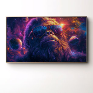 Cosmic Bigfoot's Psychedelic Journey Through Space Poster