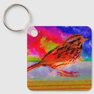 Cosmic Bird Dreamscape Art Print" Key Ring