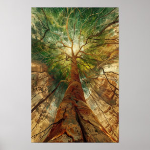 Cosmic Birth - Colourful Energy Tree Poster