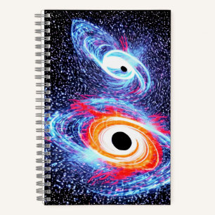 Cosmic Black Blue Red Orange Future Galactic Notebook