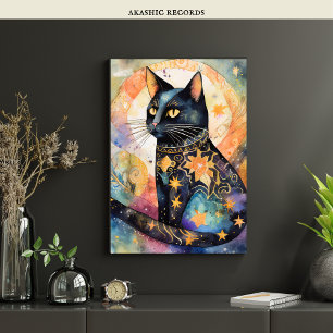 Cosmic Black Cat Art Celestial Cat Magic Spirit    Poster