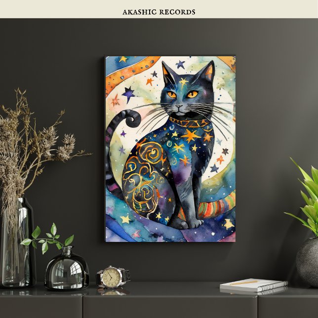 Cosmic Black Cat Art Celestial Cat Magic Spirit    Poster (Creator Uploaded)