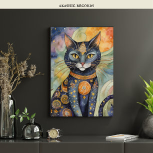 Cosmic Black Cat Art Celestial Cat Magic Spirit Poster