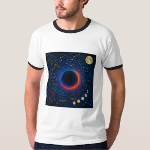 Cosmic Black Hole & Constellations Art - Celestial T-Shirt