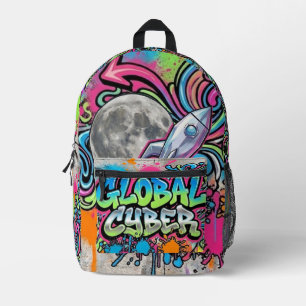 Cosmic Blast-Off Canvas Backpack – Neon Street-Art