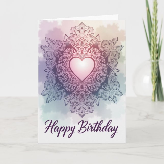 Cosmic Bloom Birthday Card (Front)
