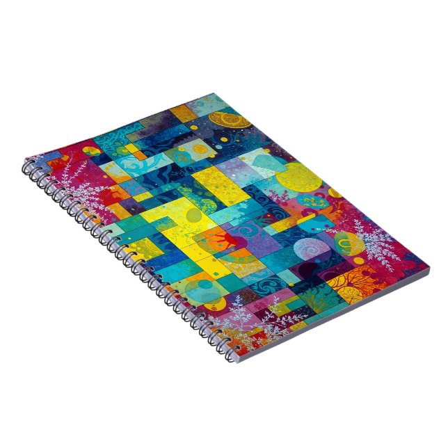 Cosmic Bloom Garden: Abstract Mosaic of Dreams Notebook (Right Side)