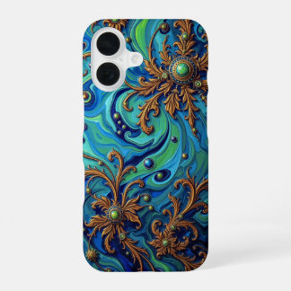 Cosmic Bloom: Surreal Energy Flow iPhone 16 Case