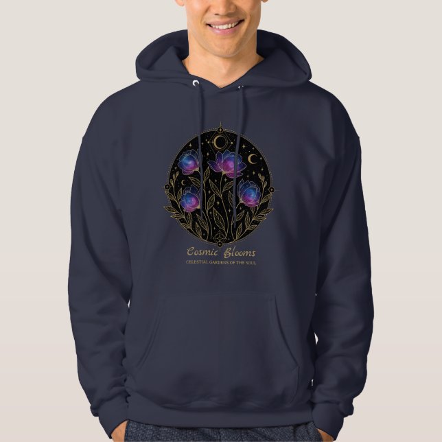 Cosmic Blooms – Celestial Floral Mandala flowers Hoodie (Front)
