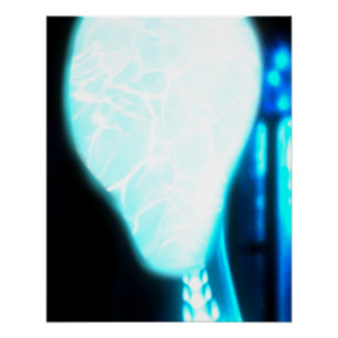 Cosmic Blue Ether Alien Glossy Poster