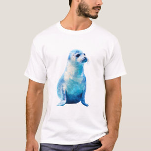 Cosmic Blue Galaxy Watercolor Seal Men T-Shirt