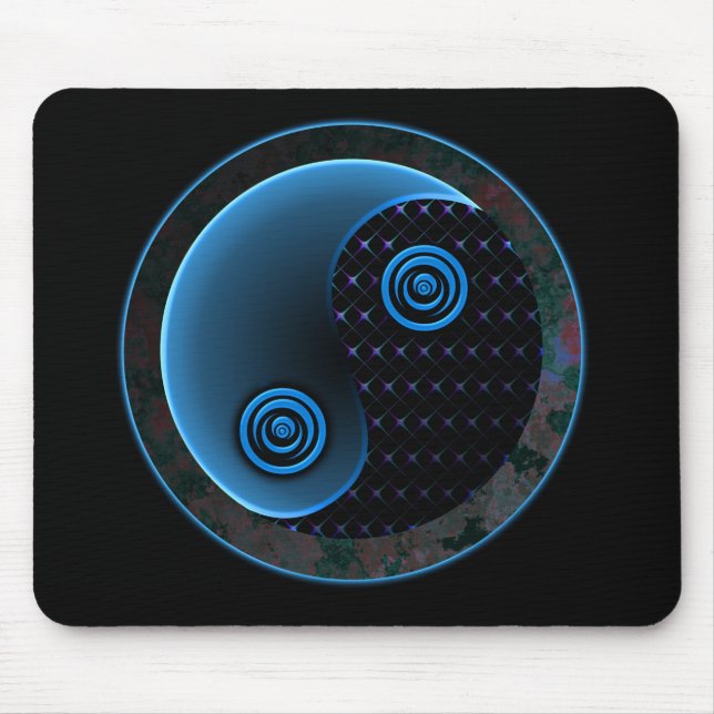 Cosmic Blue in Balance Yin Yang Mouse Mat (Front)