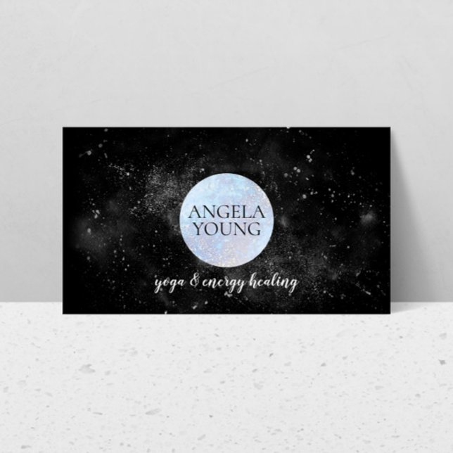 Cosmic Blue Moon Yoga, Life Coach, Astrologer Business Card (Creator Uploaded)