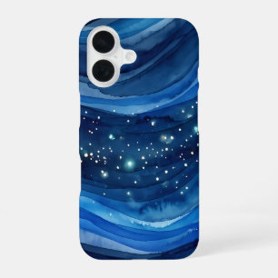 Cosmic Blue Ocean Watercolor iPhone 16 Case