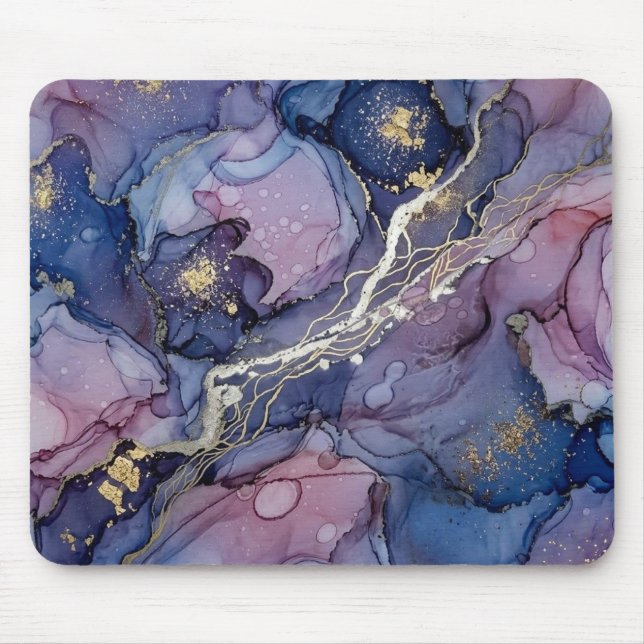 Cosmic Blue & Purple Ink Mousepad (Front)