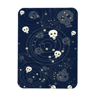 Cosmic Blue Skull Silhouette Pattern Magnet