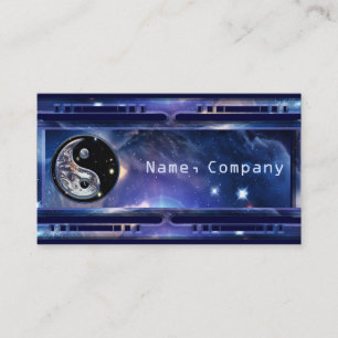 Cosmic Blue Yin Yang Business Card