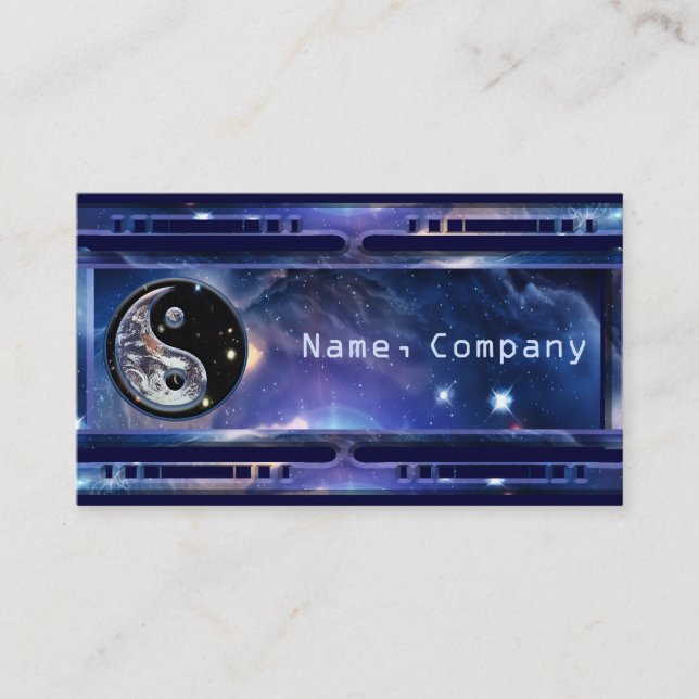 Cosmic Blue Yin Yang Business Card (Front)