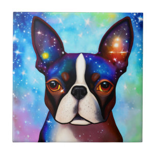 Cosmic Boston Terrier  Tile