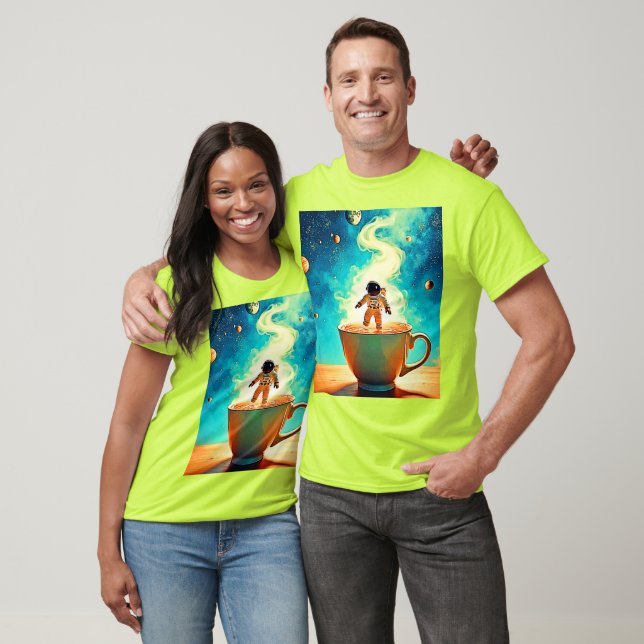 Cosmic Brew: Astronaut's Coffee Dream T-Shirt (Unisex)
