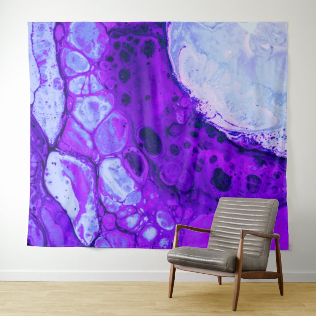 *~* Cosmic Brew Blue Black Abstract Circle Magenta Tapestry (In Situ (Horizontal))