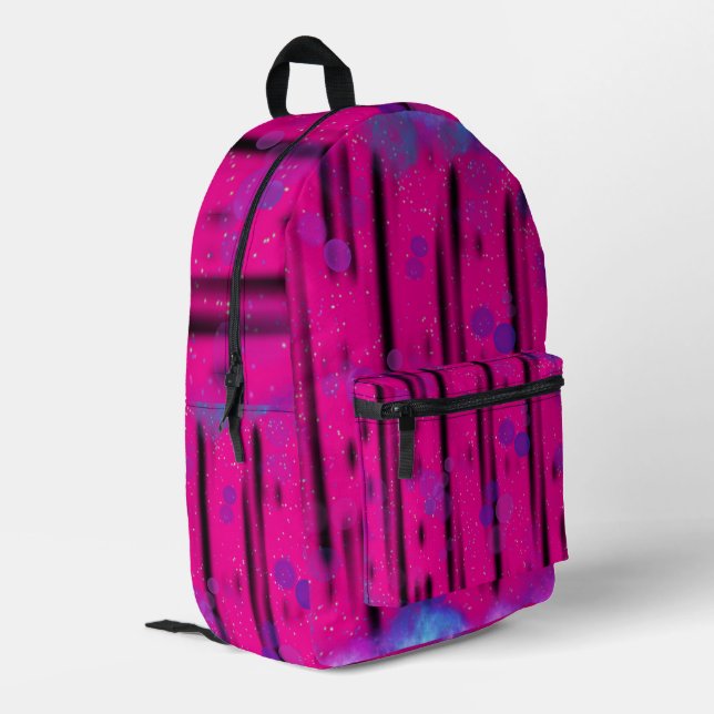 Cosmic Bubble Flow Printed Backpack (Back Corner Left)