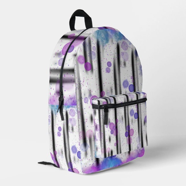 Cosmic Bubble Flow Printed Backpack (Back Corner Left)