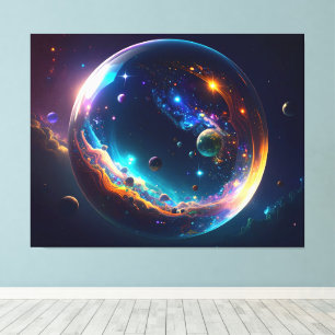 Cosmic Bubble Galaxy Fantasy Art Canvas Print