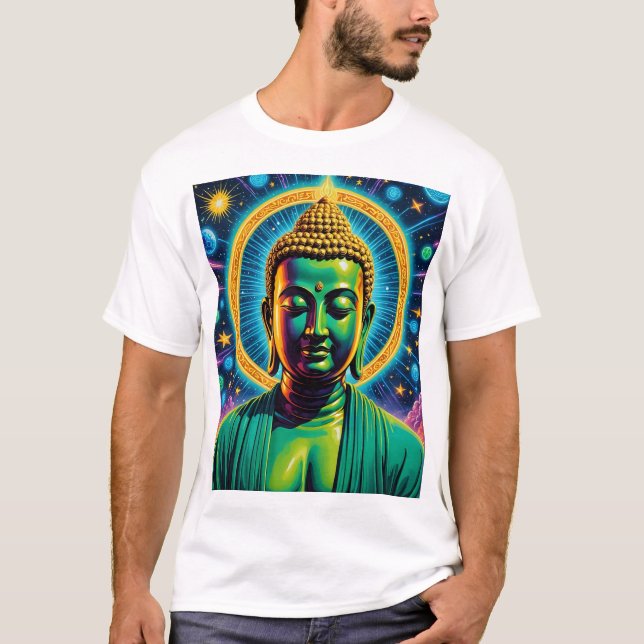 Cosmic Buddha Enlightenment Spiritual Tee (Front)