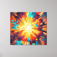 Cosmic Burst Abstract Splatter Art