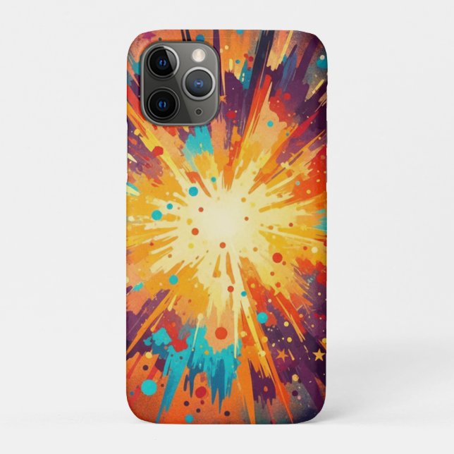 Cosmic Burst Abstract Splatter Art Case-Mate iPhone Case (Back)