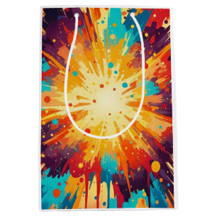 Cosmic Burst Abstract Splatter Art Medium Gift Bag