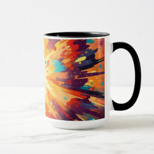 Cosmic Burst Abstract Splatter Art Mug