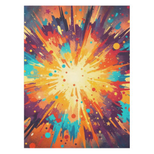 Cosmic Burst Abstract Splatter Art Tablecloth