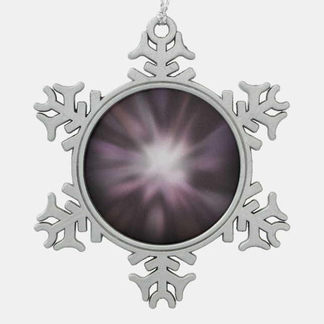 Cosmic Burst Artwork Snowflake Pewter Christmas Ornament (Front)