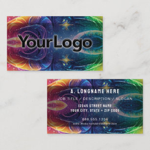 Cosmic Burst Galaxy Reiki Healer Company Logo  Business Card