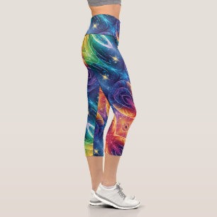 Cosmic Burst Galaxy Reiki Healer Yoga Instructor Capri Leggings