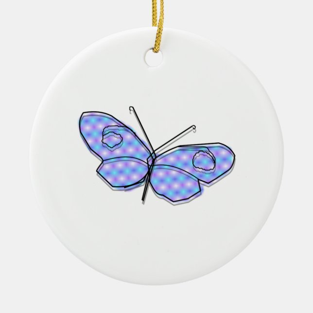 Cosmic Butterfly Ceramic Tree Decoration (Front)