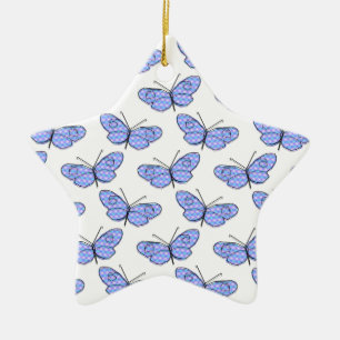 Cosmic Butterfly Pattern Ceramic Tree Decoration