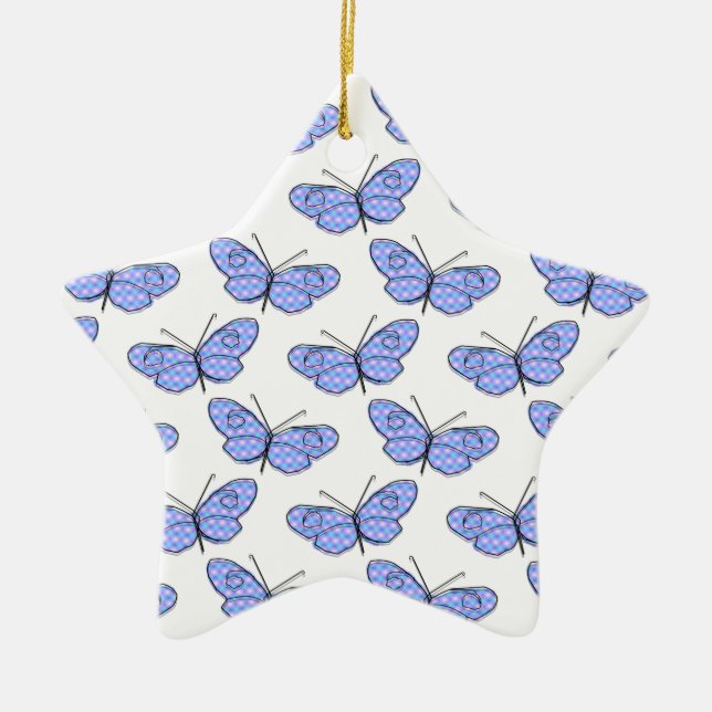 Cosmic Butterfly Pattern Ceramic Tree Decoration (Front)