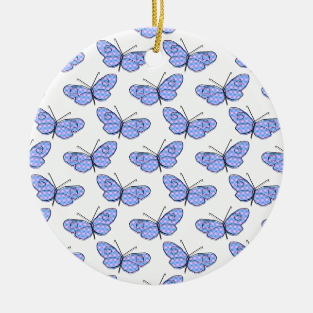 Cosmic Butterfly Pattern Ceramic Tree Decoration (Front)