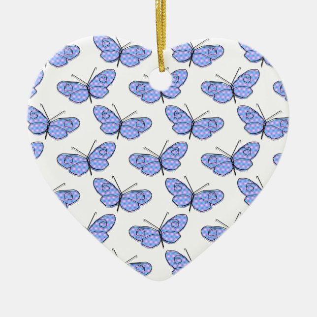 Cosmic Butterfly Pattern Ceramic Tree Decoration (Front)
