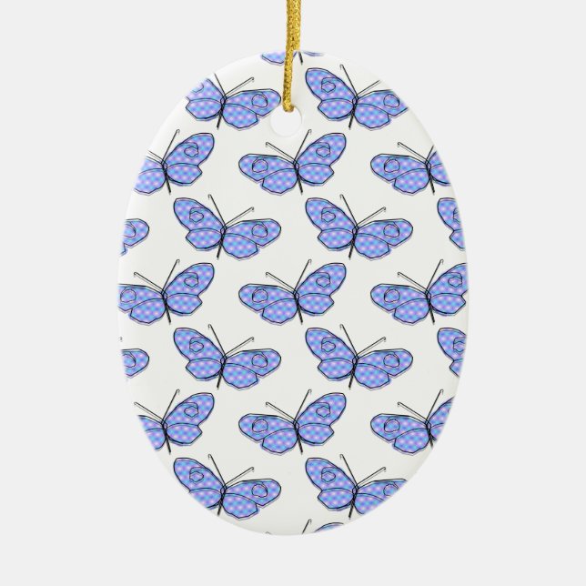 Cosmic Butterfly Pattern Ceramic Tree Decoration (Front)