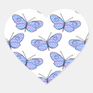 Cosmic Butterfly Pattern Heart Sticker