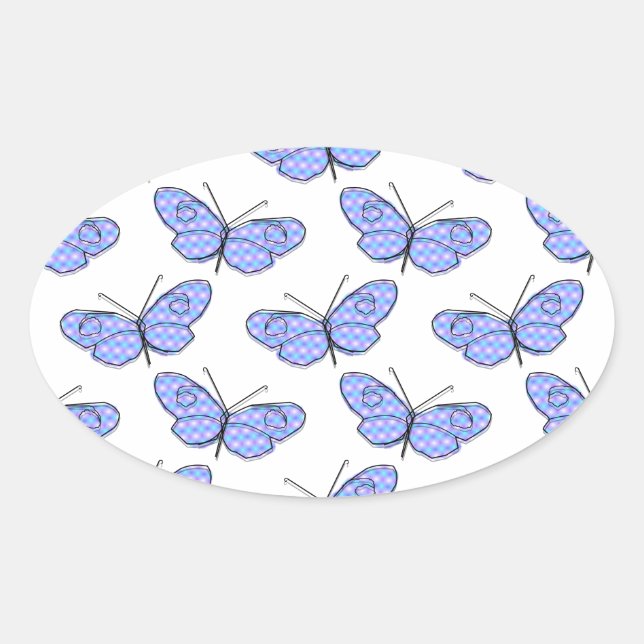 Cosmic Butterfly Pattern Oval Sticker (Front)