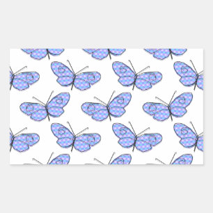 Cosmic Butterfly Pattern Rectangular Sticker