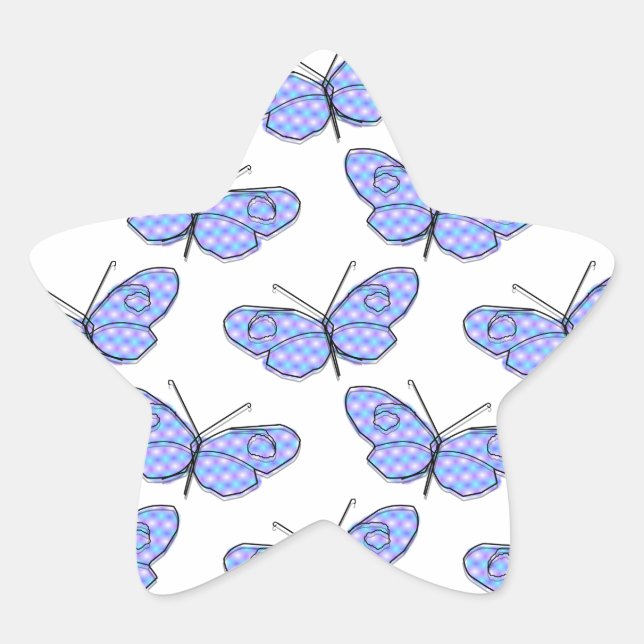 Cosmic Butterfly Pattern Star Sticker (Front)