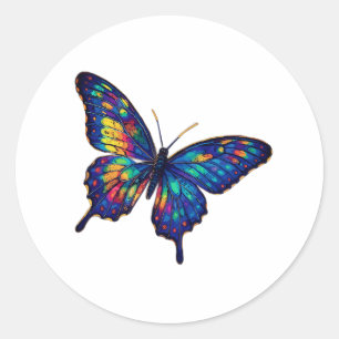 Cosmic Butterfly sticker– Vibrant Galaxy Art Classic Round Sticker